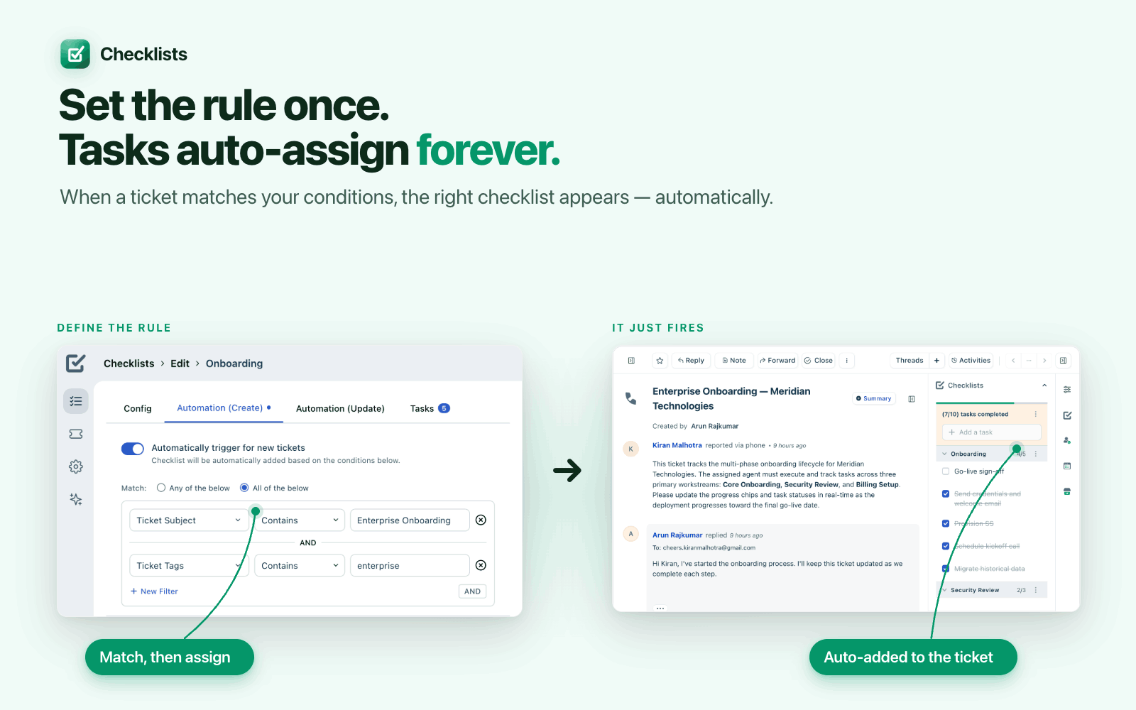 Task List Rules automation builder