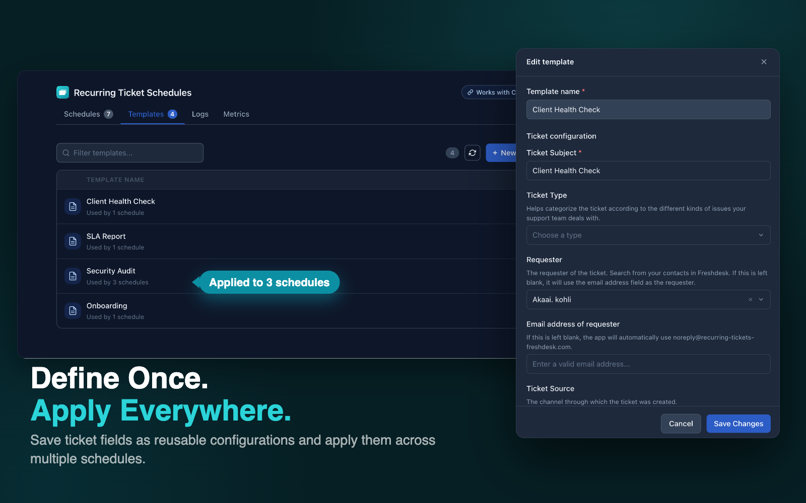 Reusable ticket configurations